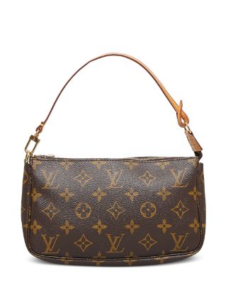 Pochette accessoire leather clutch bag Louis Vuitton Brown in