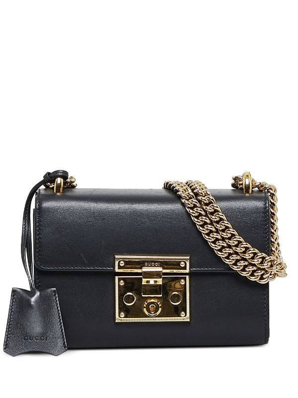 Gucci Black Guccissima Leather Small Padlock Top Handle Bag Gucci