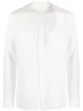 Canali stand-up collar linen shirt - White