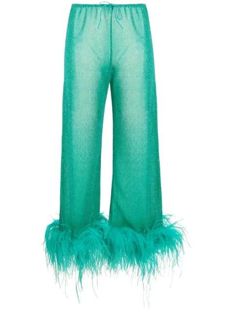 Oséree Hose mit Federn