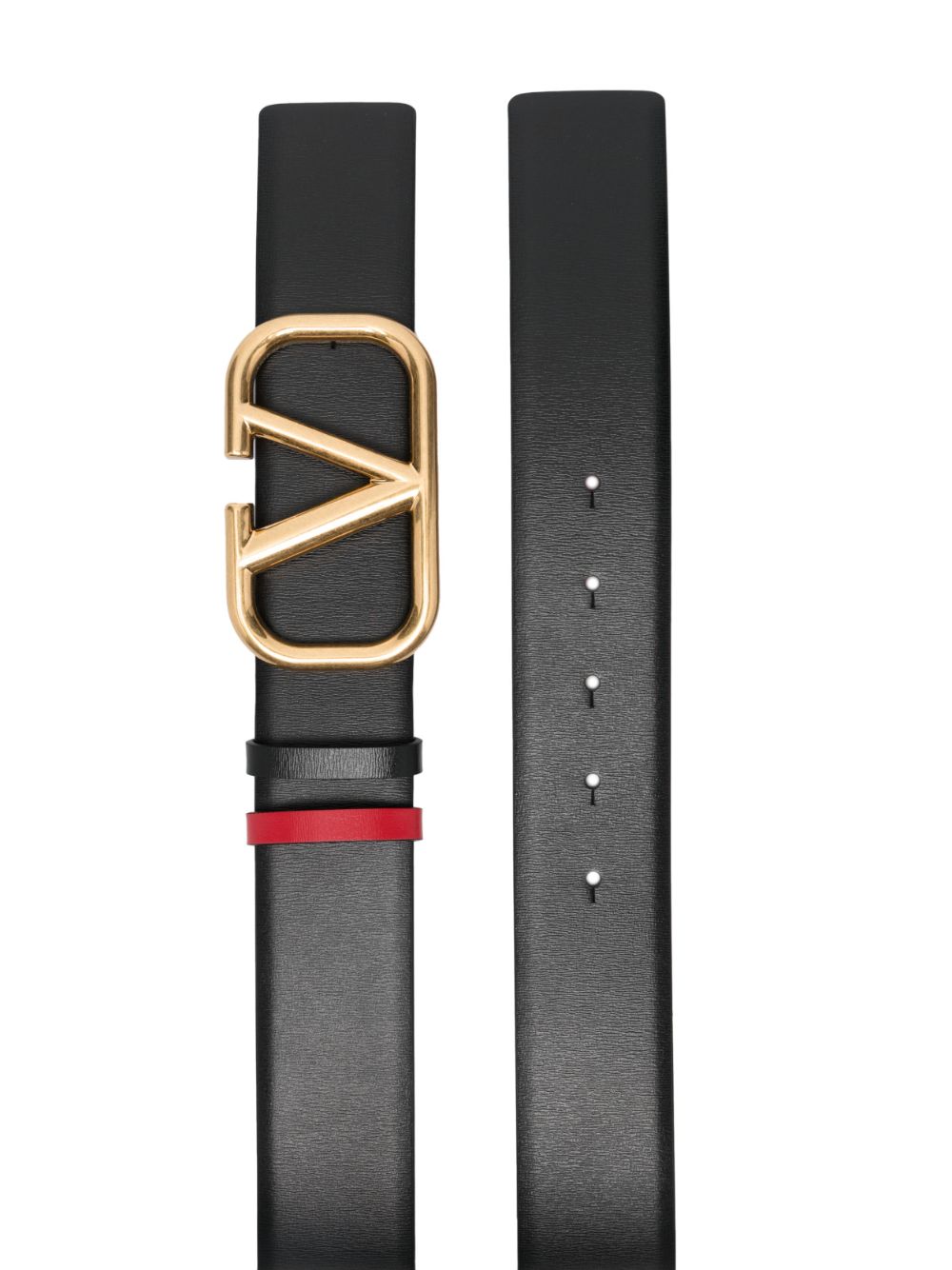 Valentino Garavani logo-buckle fastening belt - Zwart