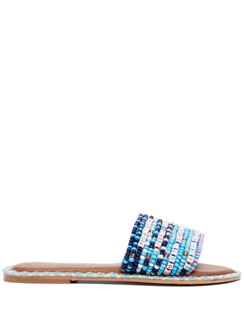 DE SIENA SHOES Resort beaded slide sandals