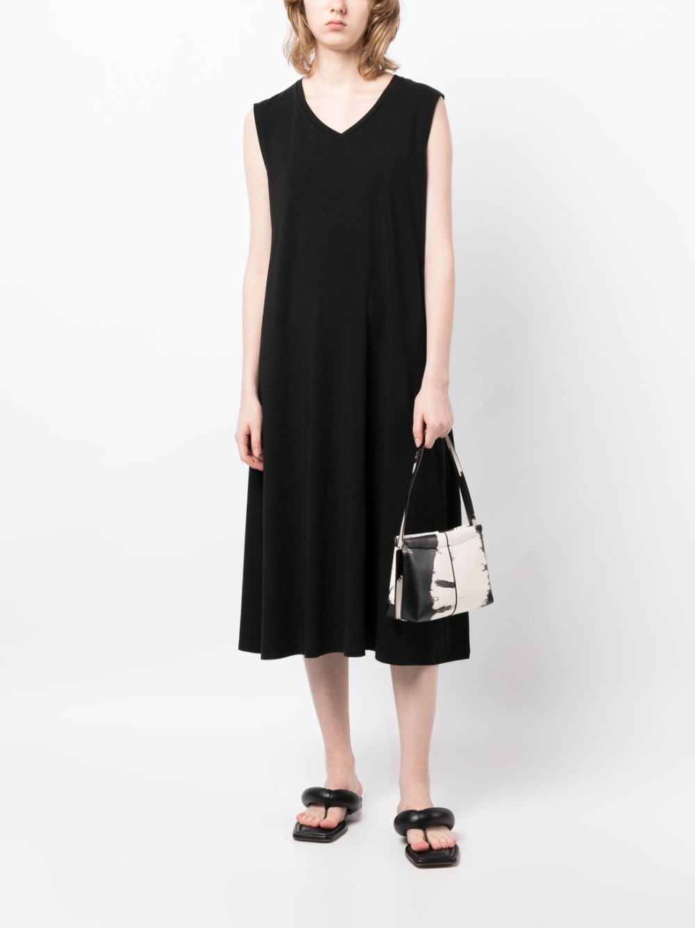Eileen Fisher Mouwloze midi-jurk - Zwart