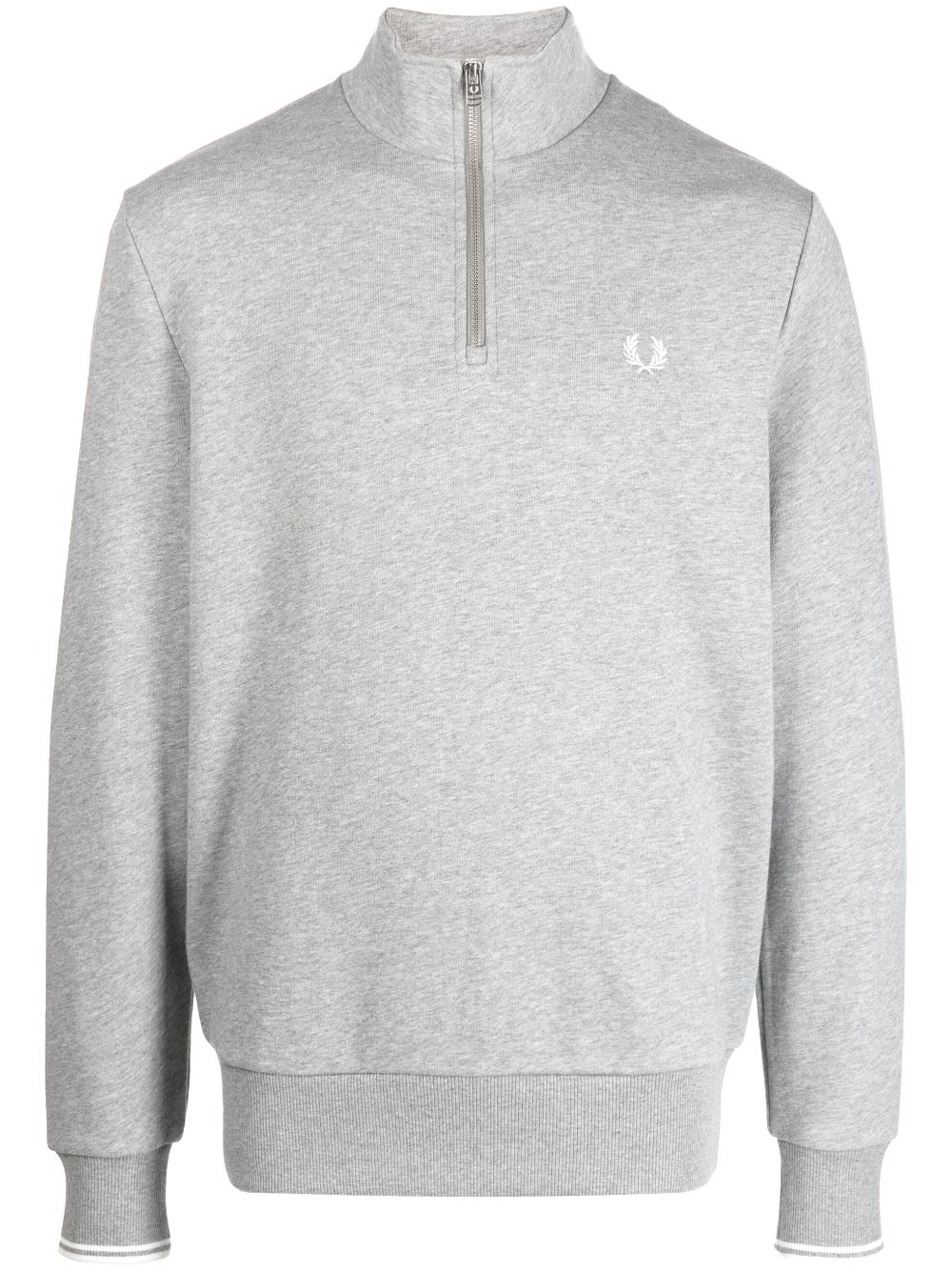 Fred Perry embroidered-logo zipped sweatshirt - Grey