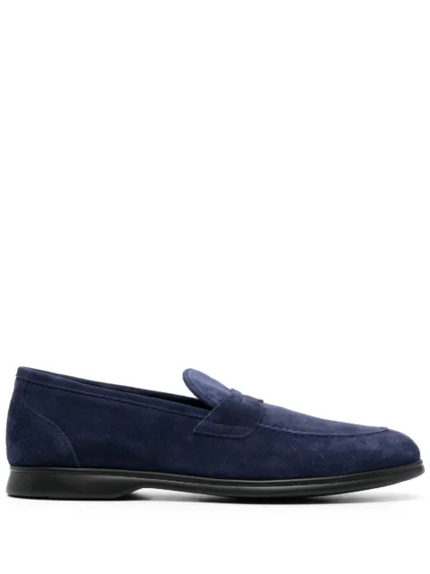 Kiton tonal-stitching almond-toe loafers