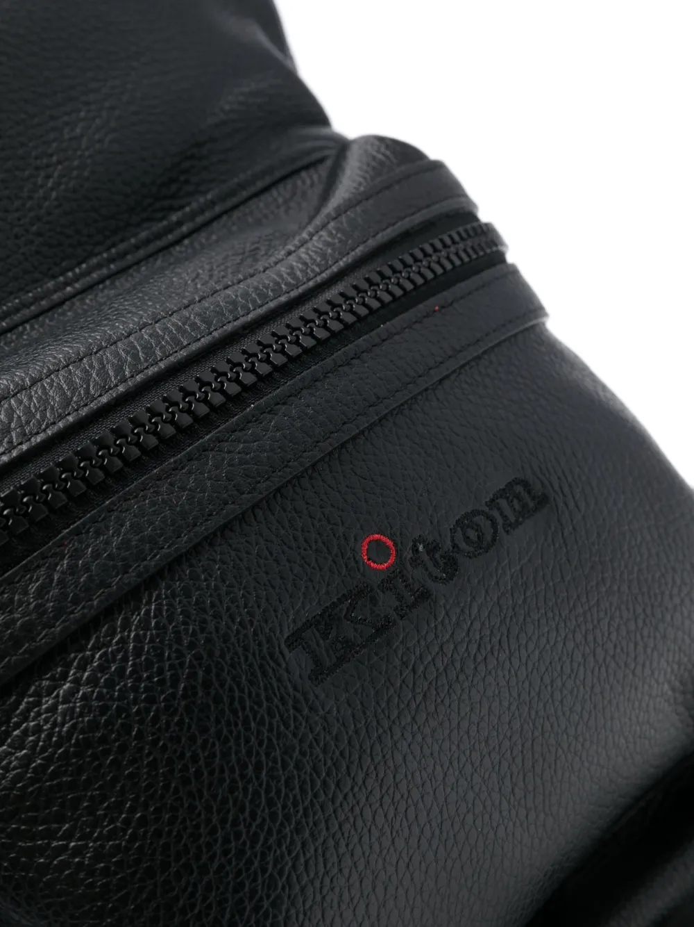Kiton embroideredlogo Leather Backpack Farfetch