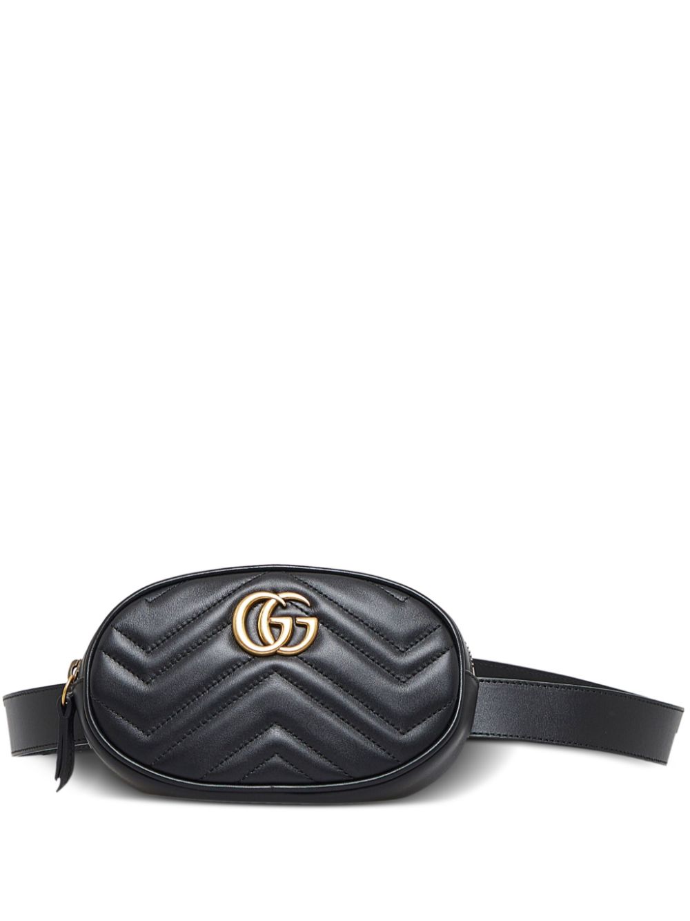 Pre-owned Gucci Gg Marmont Belt Bag In Black