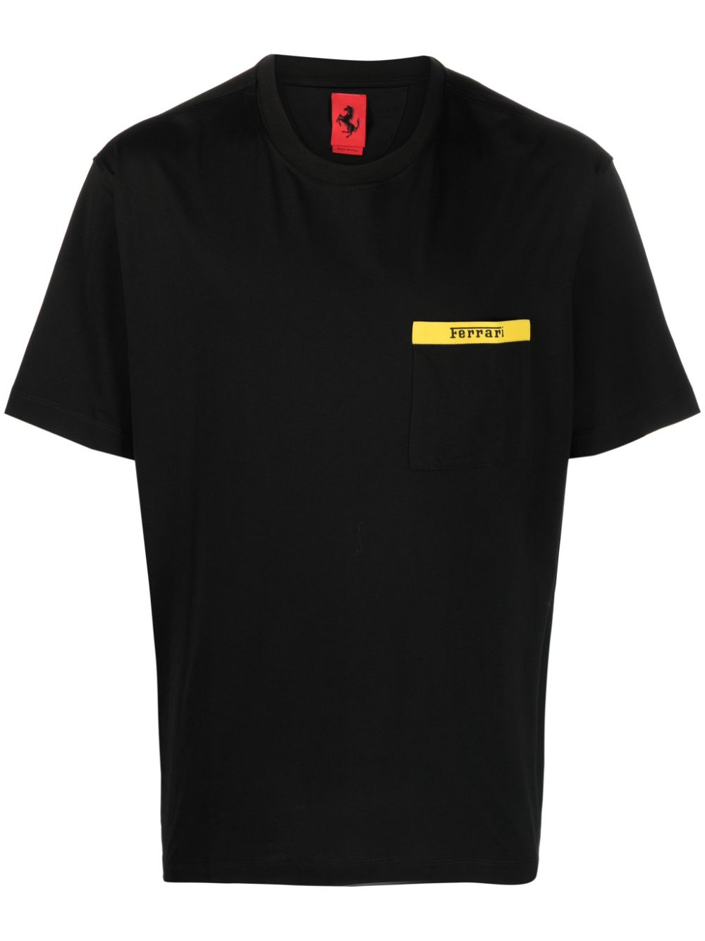 ferrari t-shirt en coton à patch logo - noir