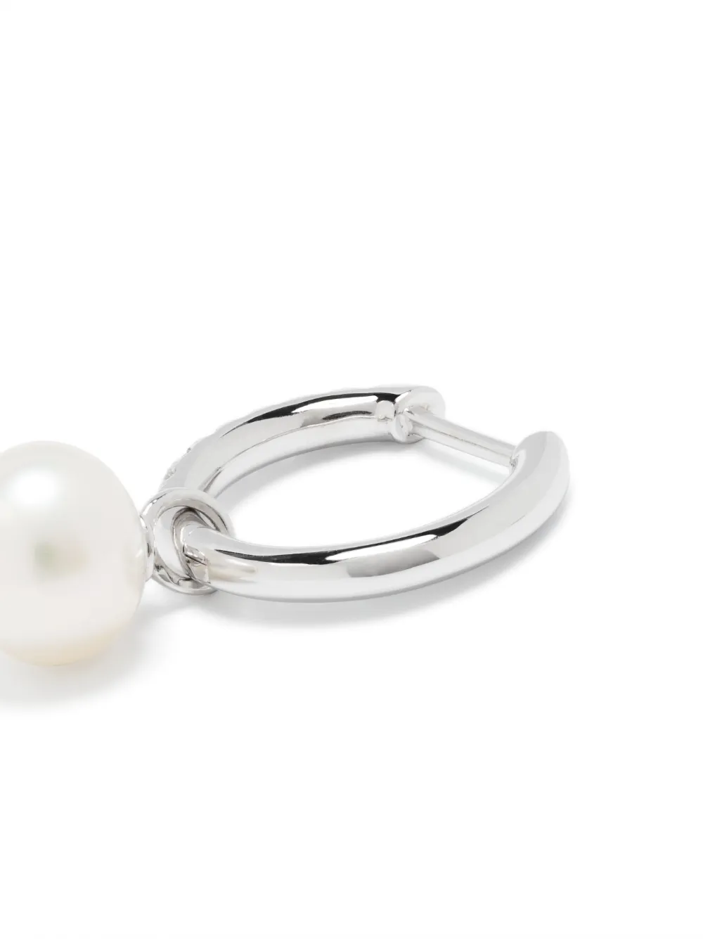 ROSEKEY Orecchini a cerchio in oro bianco 18 carati con diamanti e perle | Alta gioielleria | Image 4