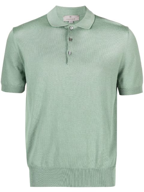 Canali Textured Cotton Polo, Polos