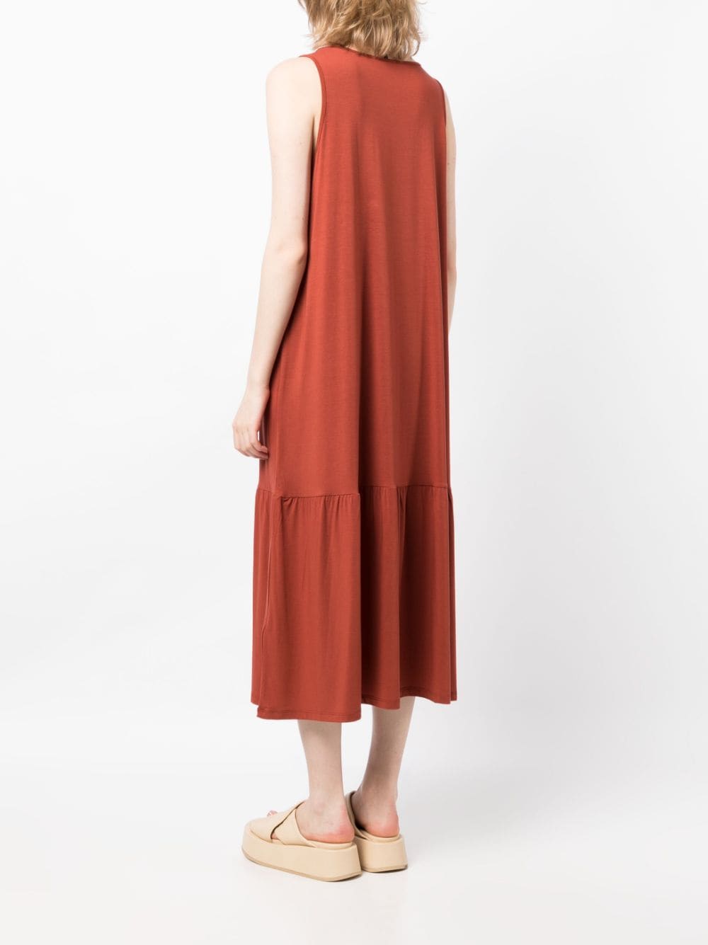 Shop Eileen Fisher Sleeveless Lyocell Midi Dress In Red