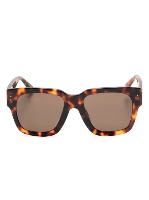 Linda Farrow firkantede solbriller med skildpaddeeffekt