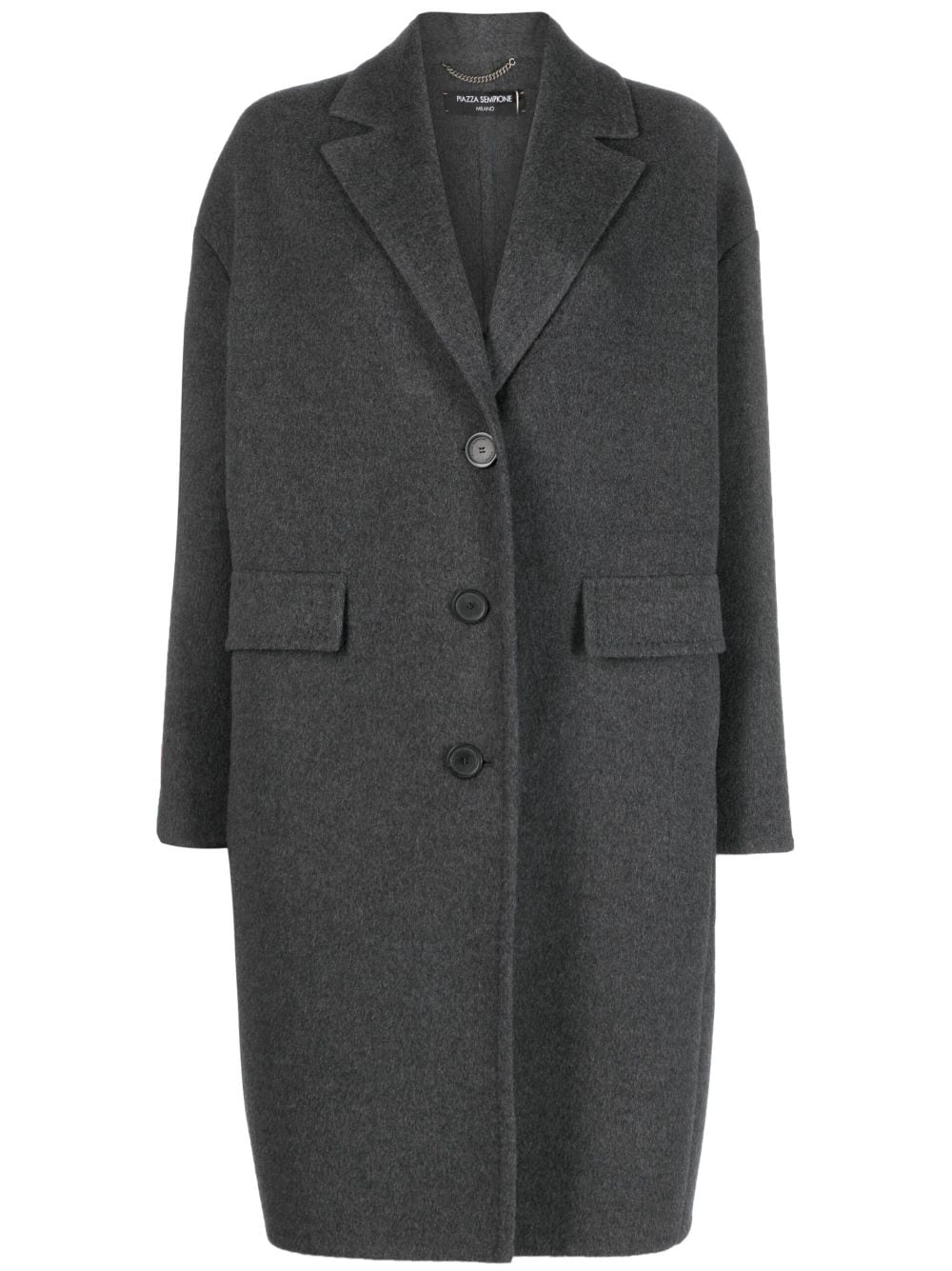 Piazza Sempione buttoned virgin wool-cashmere-blend coat - Grey