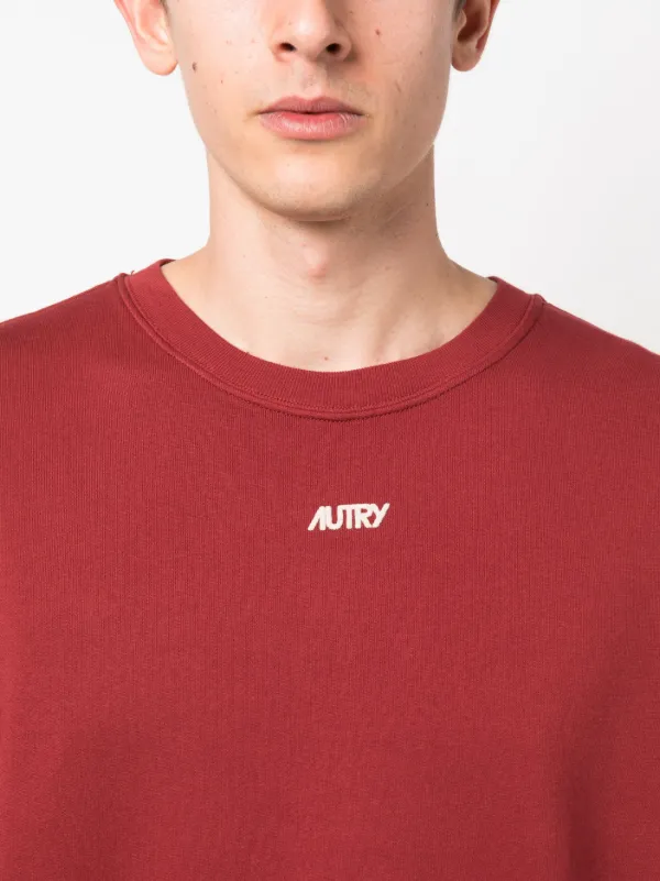 Autry logo embroidered crew neck Sweatshirt Red FARFETCH ZA