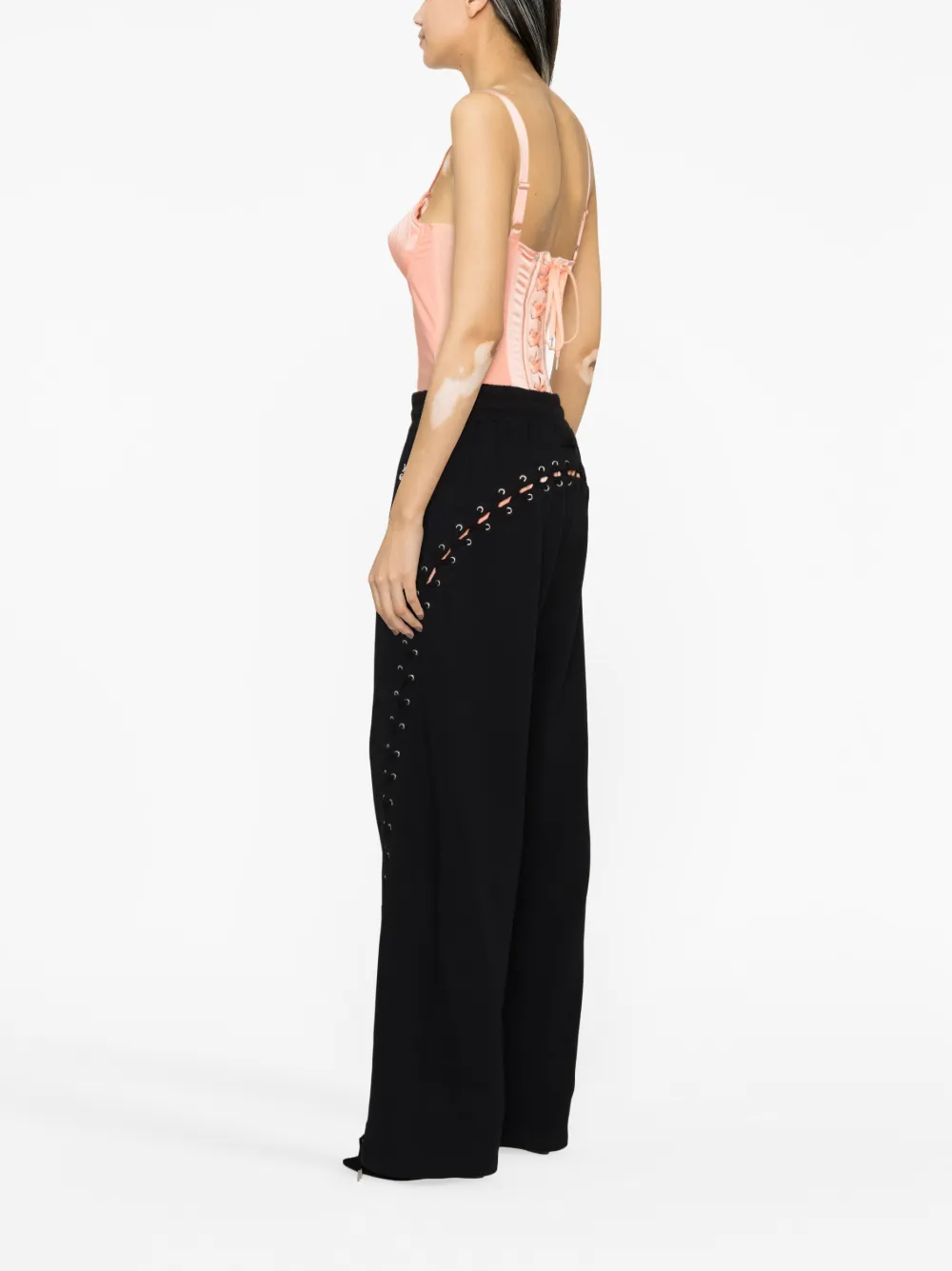 lace-up wide-leg trousers