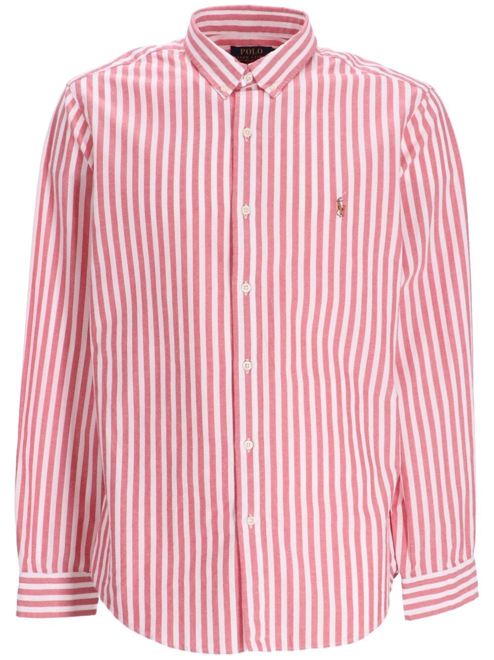 Polo Ralph Lauren Pony-motif Striped Cotton Shirt In Pink