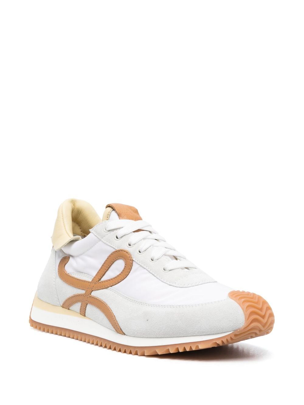 Shop Loewe Panelled Almond-toe Sneakers In White
