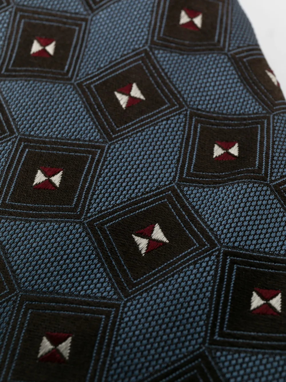 Giorgio Armani Geometric-print Silk Tie In Blau