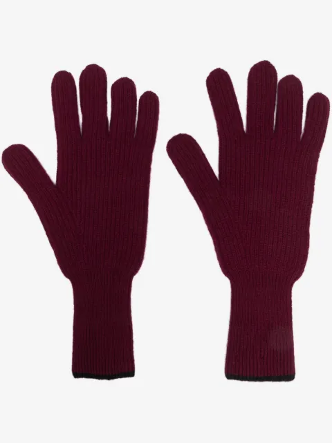 Barrie guantes de cachemira tejido de intarsia