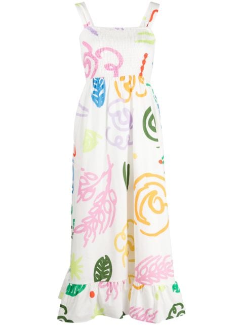 Olivia Rubin Bellamy 图案印花中长连衣裙