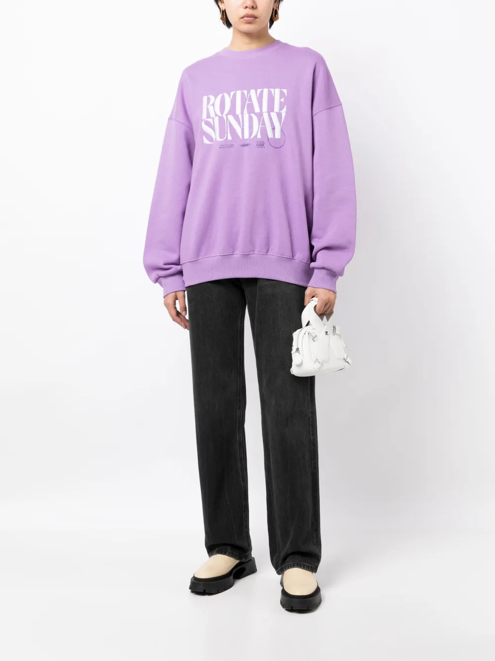 ROTATE Sweater met logoprint - Paars