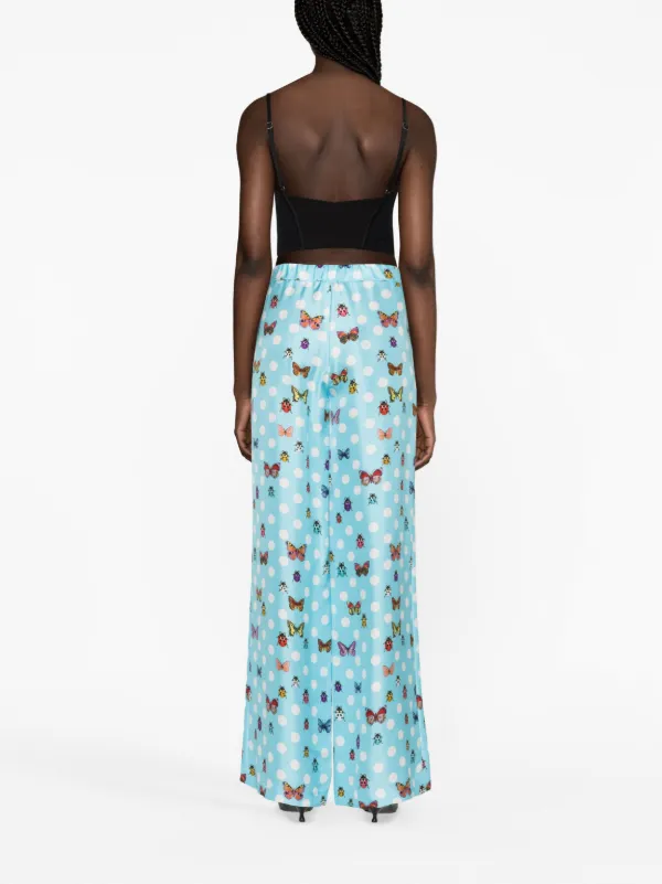 パンツ Versace Printed Silk Wide-Leg Pant Versace Printed Silk Wide-leg Pant | italist