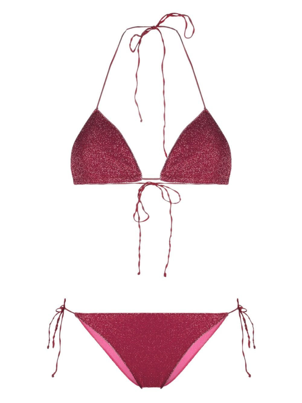 oséree bikini lumiére à effet métallisé - rose