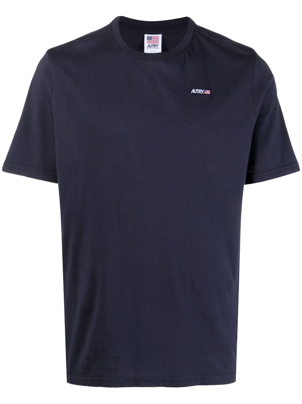 Shop Autry Logo-patch Crew-neck T-shirt In Blue