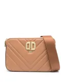 DKNY Delphine logo-plaque quilted crossbody bag - Brown