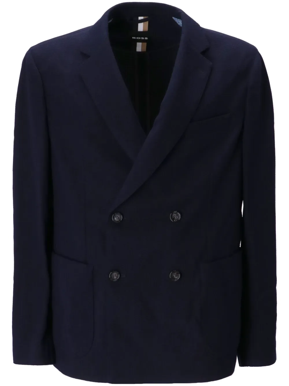 BOSS double-breasted notched blazer - Blue