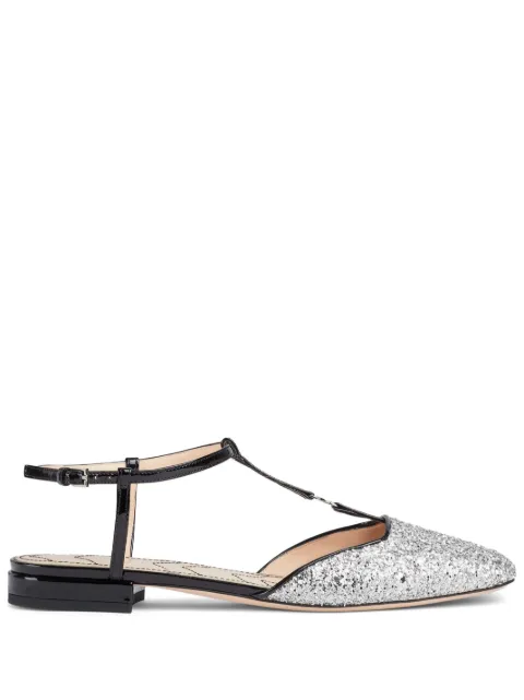 Gucci Double G glitter ballerina shoes