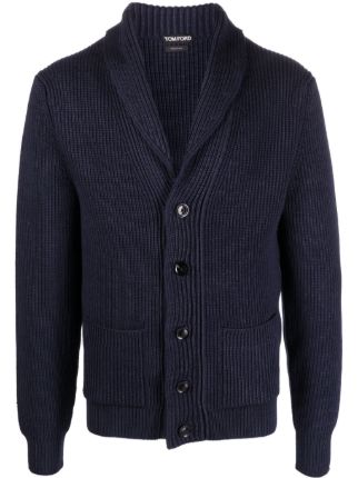 TOM FORD V-neck Knitted Cardigan | Blue | FARFETCH