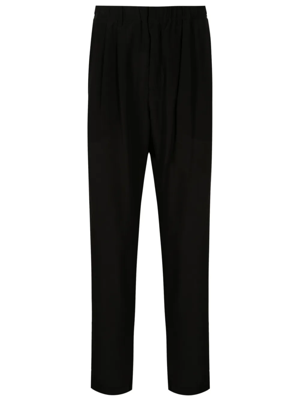 pleated silk loose-fit trousers