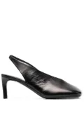 Jil Sander 75mm square-toe leather pumps - Black