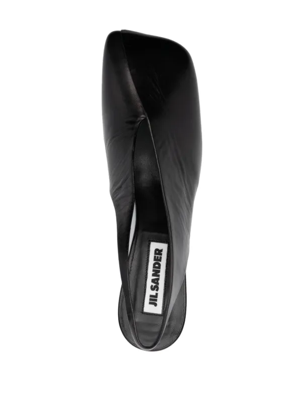 直営店☆JIL SANDER☆ スクエアトゥ ヒール レザーパンプス Jil Sander スクエアトゥ レザーパンプス | ブラック | FARFETCH JP