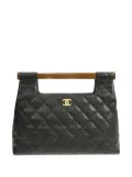 CHANEL Pre-Owned 2003 wood handle CC handbag - Black