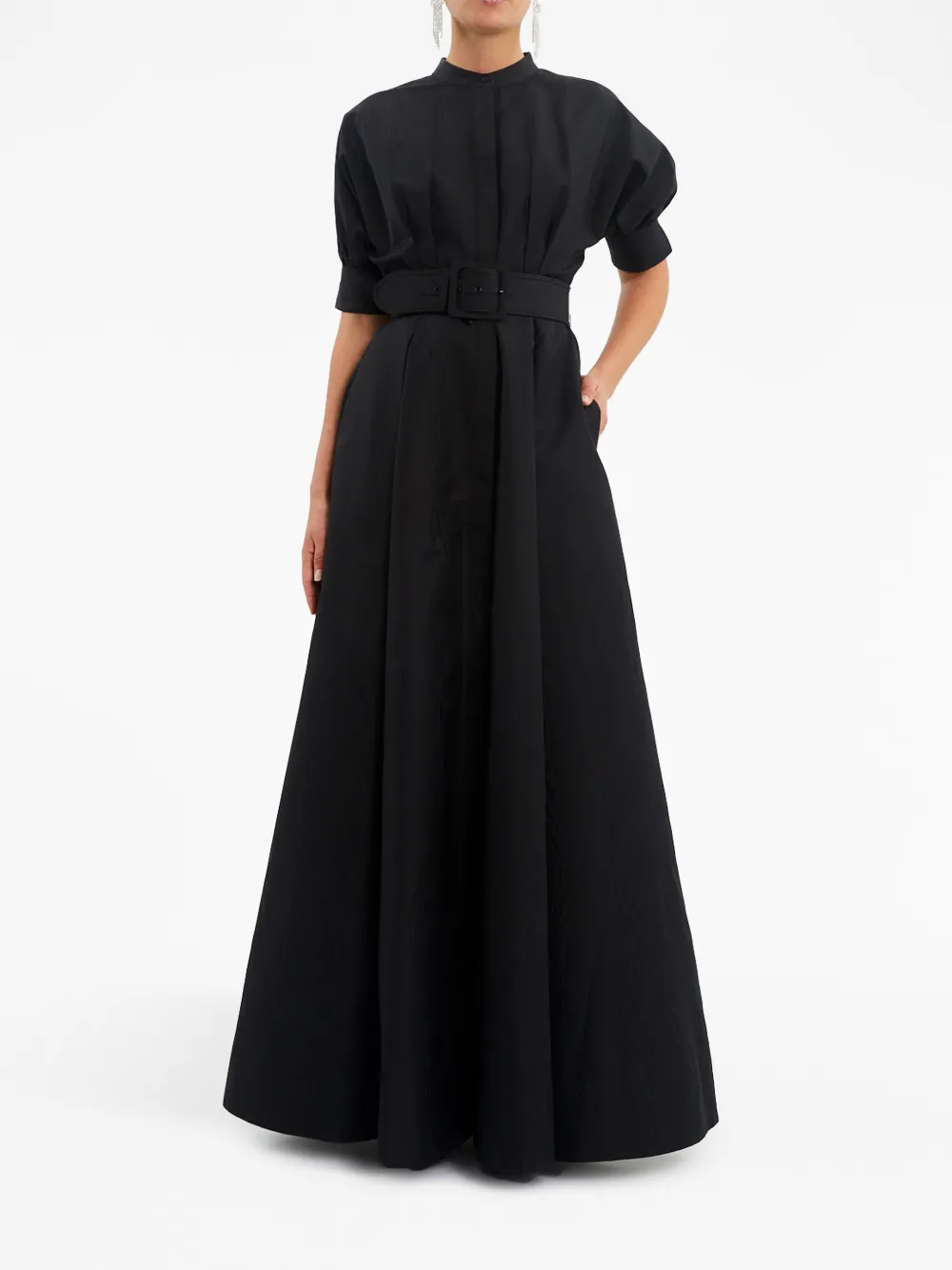 Rebecca Vallance Lyla belted gown - Zwart