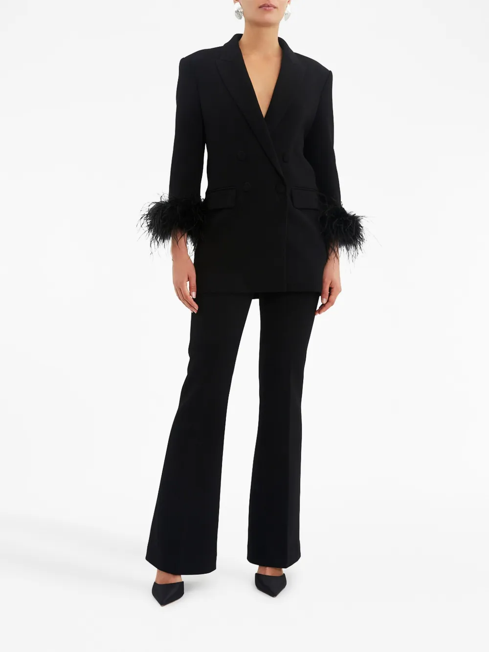 Rebecca Vallance Blazer met enkele rij knopen - Zwart