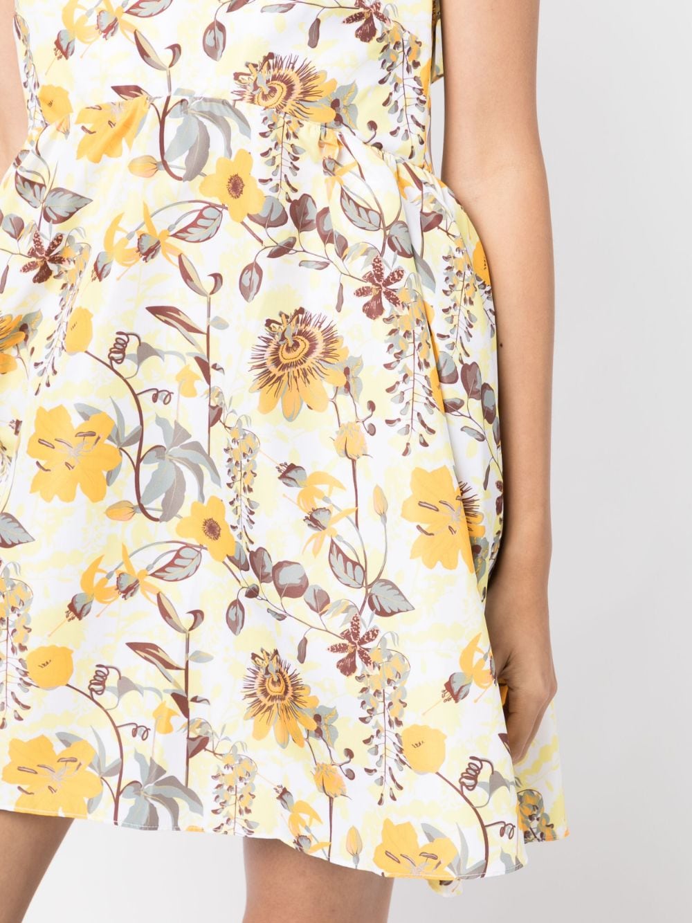 Shop Kika Vargas Emily Floral-print Strapless Dress In Gelb