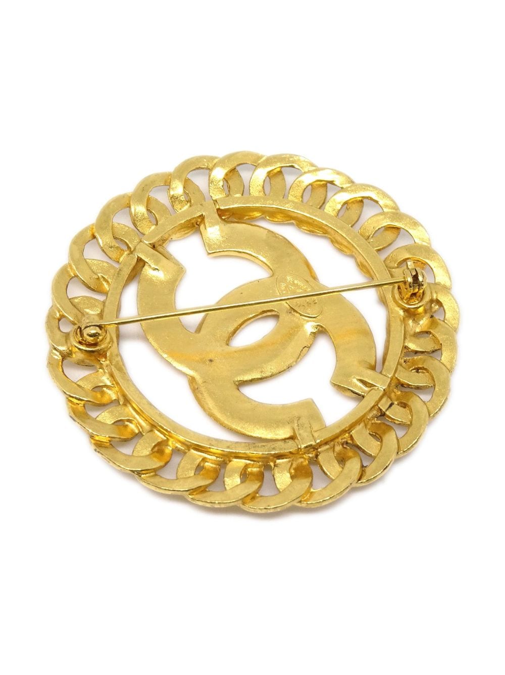 Chanel Pre-owned 1996 CC Chain-Link Brooch - Gold