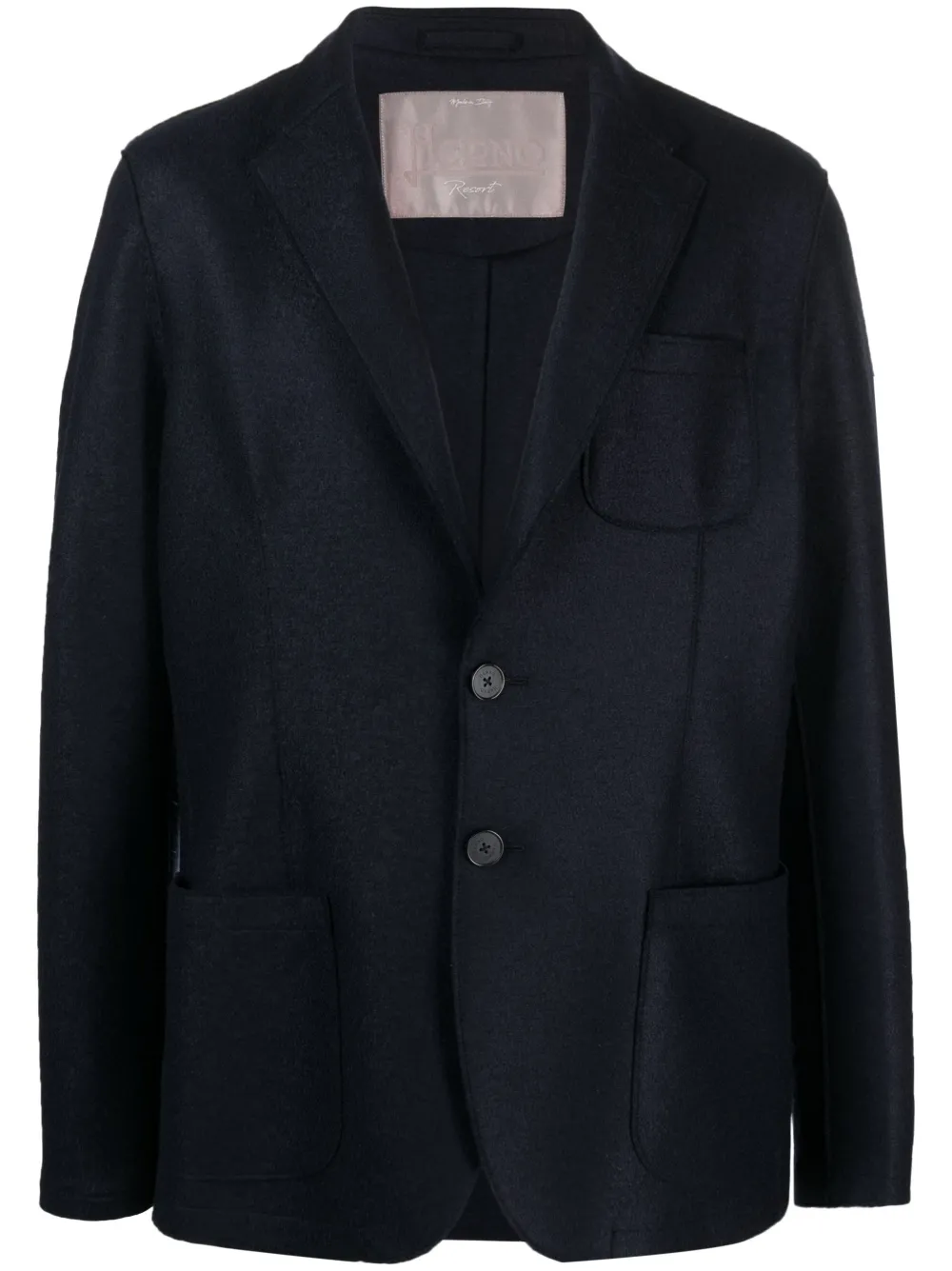 Shop Herno Single-breasted Virgin Wool Blazer In Blue