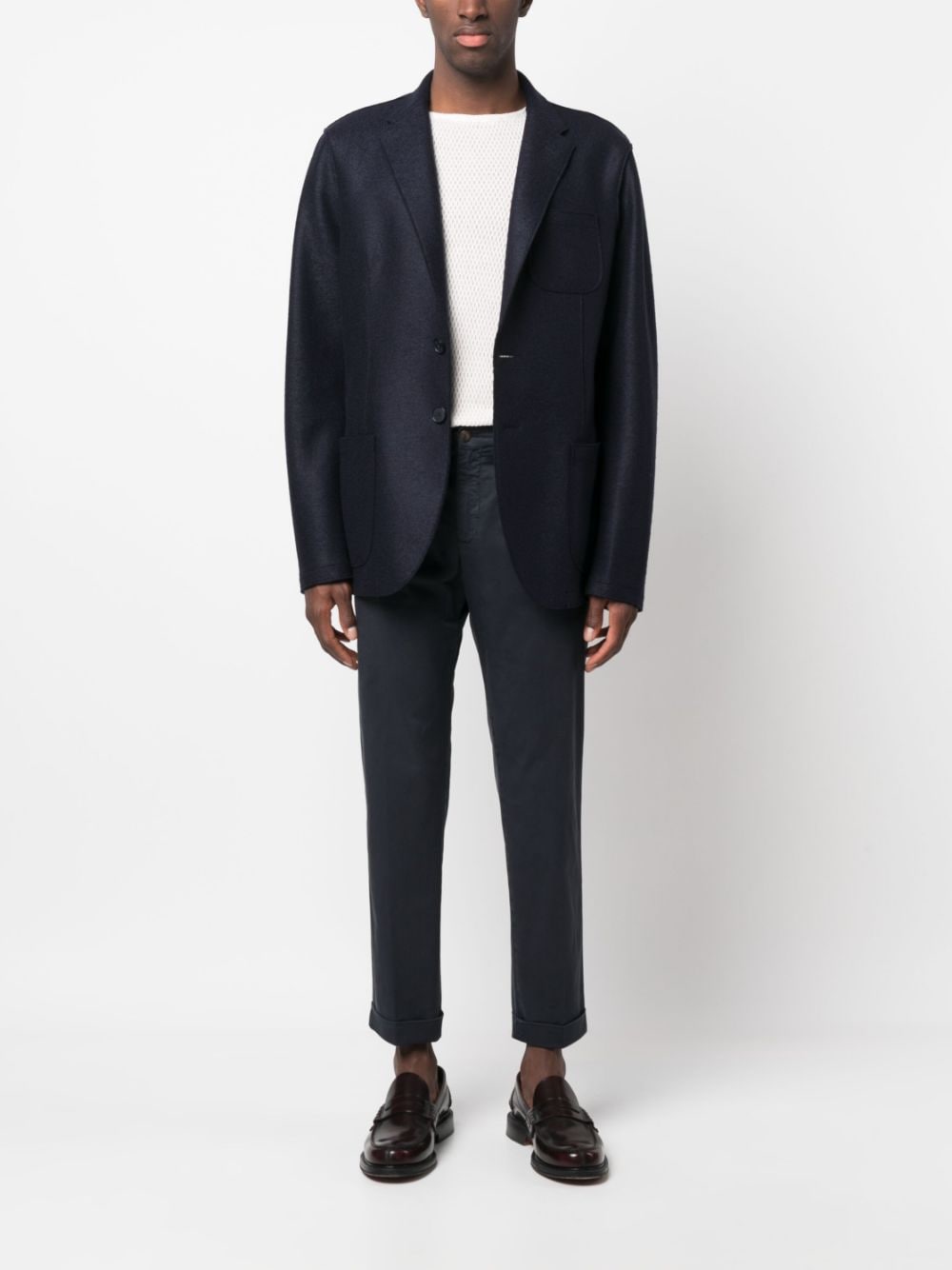 Shop Herno Single-breasted Virgin Wool Blazer In Blue