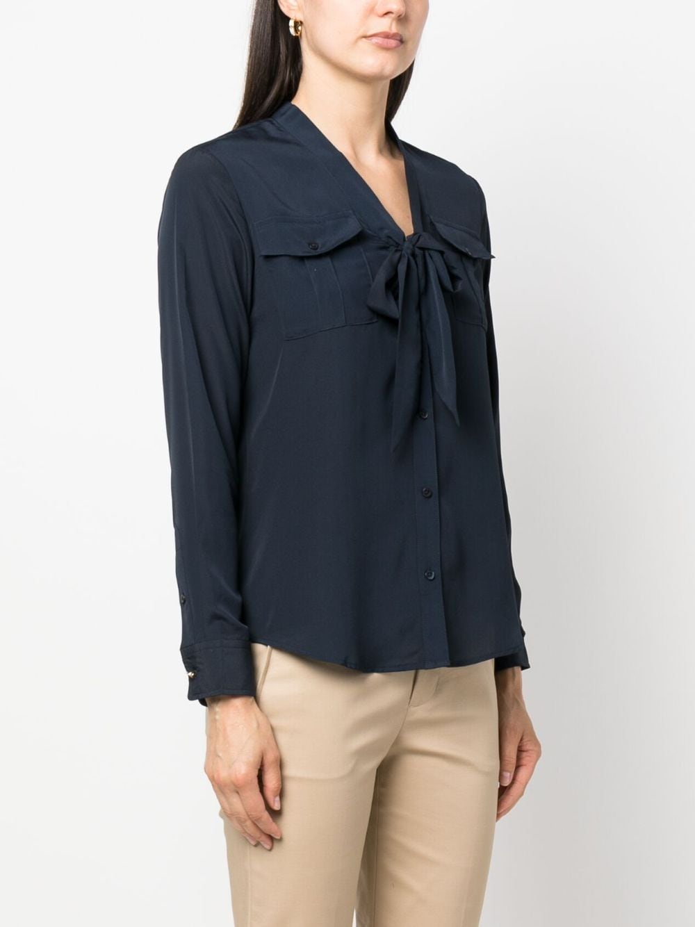 Shop Lauren Ralph Lauren Betrysia Long-sleeve Shirt In Blue