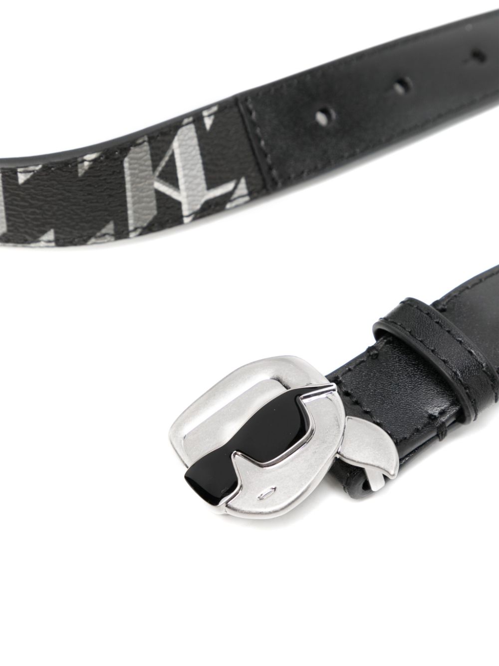 Karl Lagerfeld Kikonik 20 leather belt - Zwart