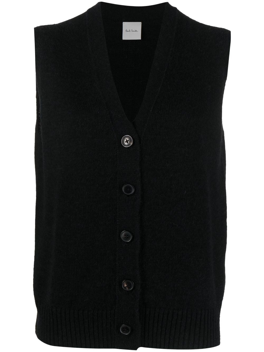 Paul Smith Sleeveless Wool-blend Cardigan In Schwarz