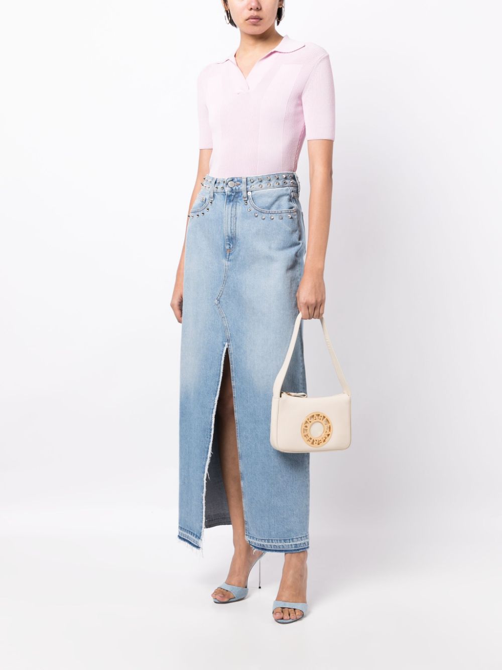 Karl Lagerfeld K/Disk zip-up shoulder bag - Wit