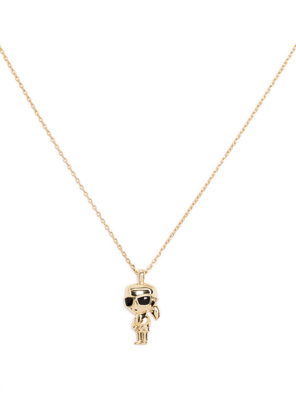 Shop Karl Lagerfeld K/ikonik Karl Charm Necklace In Gold