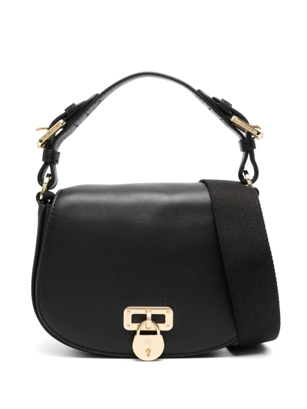 Lauren Ralph Lauren Tanner Leather Small Crossbody Bag In Black | ModeSens