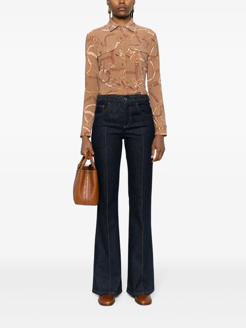 Lauren Ralph Lauren Corwin blouse met print - Bruin