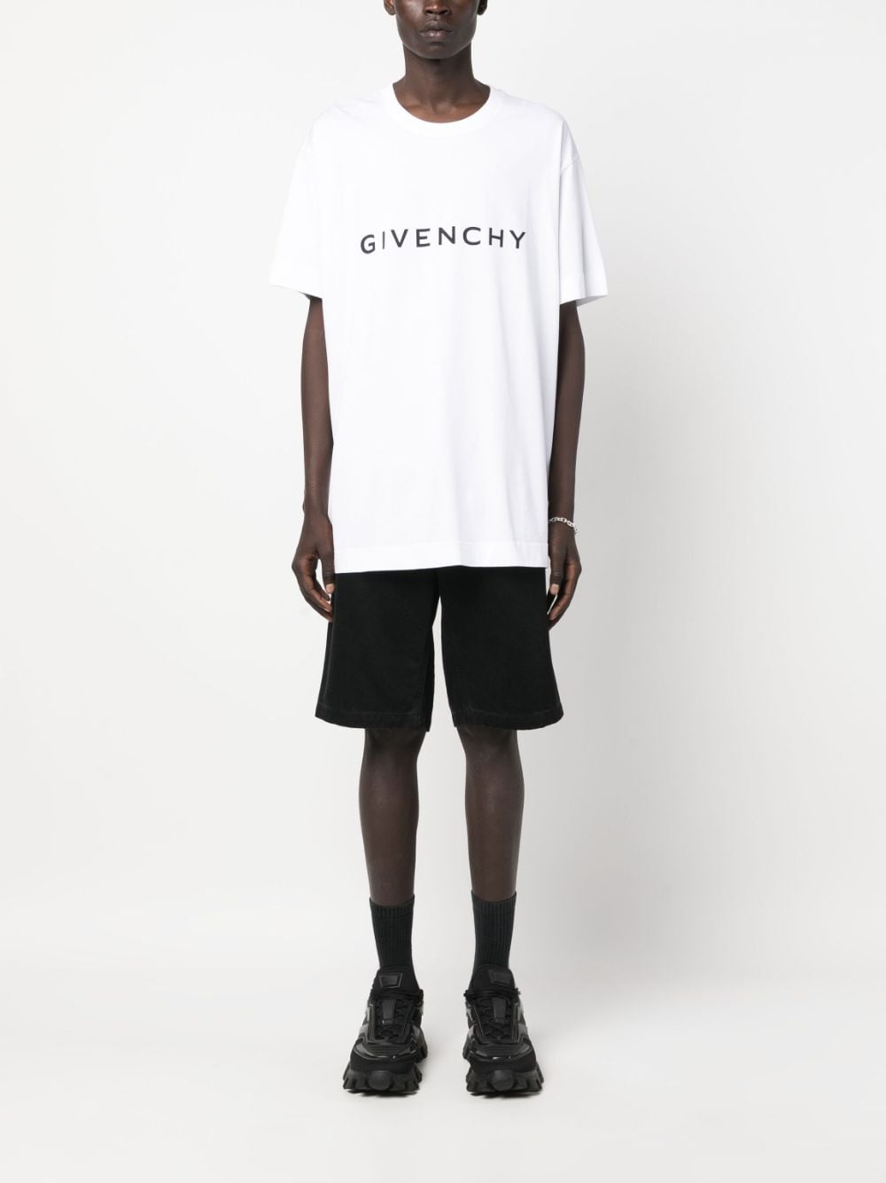 Shop Givenchy Archetype Drop-shoulder T-shirt In White